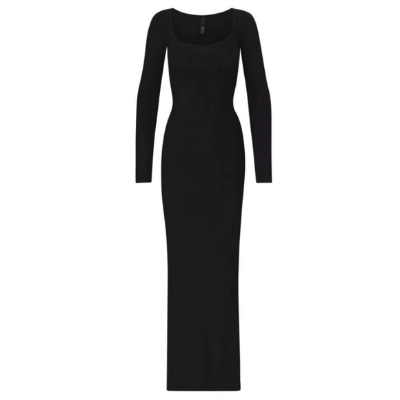 SKIMS Onyx Soft Lounge Long Sleeve Maxi Dress XS - Picture 2 of 6